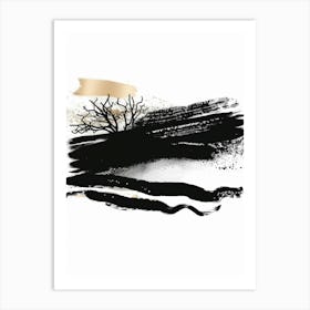 Black Brush Strokes Art Print