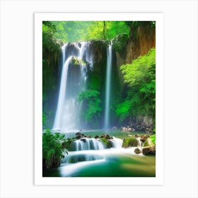 Saen Saep Waterfall, Thailand Realistic Photograph (5) Art Print