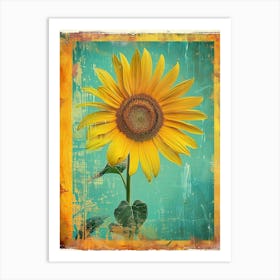 Retro Sunflower 1 Art Print