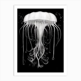 Comb Jellyfish Drawing 4 Art Print