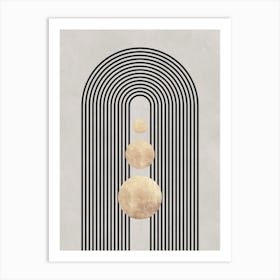 Gold and geometric lines 2 Art Print