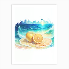 Lemons On The Beach 1 Art Print