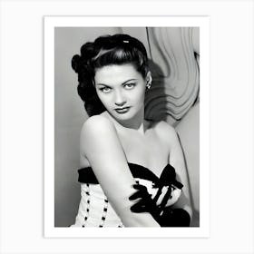 American Actress Yvonne De Carlo Portrait Art Print