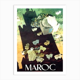 Morocco From Above, Travel Poster Art Print