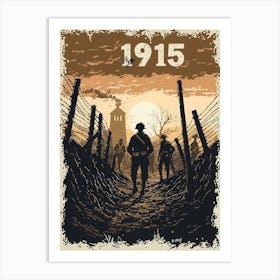 Aihrgdesign A Vintage Poster Depicting Soldiers In The Trench F119c8c2 56cc 46b1 Ace4 6feefe10cbfe 0 Art Print