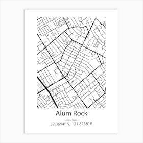 Alum Rock,United States Minimalist Map Art Print