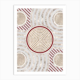 Geometric Glyph in Festive Gold Silver and Red n.0045 Art Print