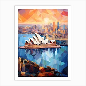 Sydney, Australia, Geometric Illustration 3 Art Print