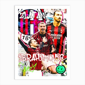 Zlatan Ibrahimovic Ac Milan Pop Art Art Print