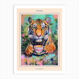 Kitsch Tiger Tea Party Poster 4 Art Print