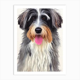 Bearded Collie 3 Watercolour Dog Art Print