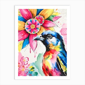 Bird And Flower Art Print