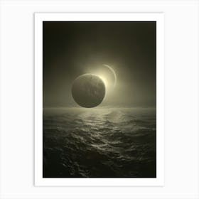 Moon In The Ocean Art Print