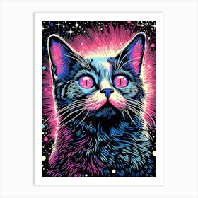 Cosmic Furure, Psychedelic Cats series Art Print