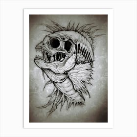 Skull fish Art Print