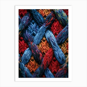 Close Up Of Colorful Yarn Art Print