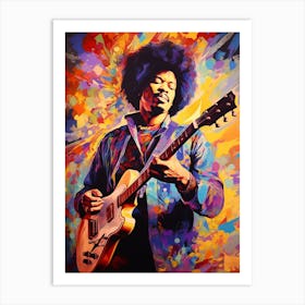 Jimi Hendrix Vintage Psycedellic 7 Art Print