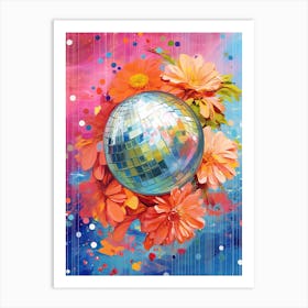 Disco Ball And Peonies Still Life 3 Art Print