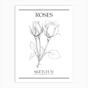 Roses Sketch 51 Poster Art Print