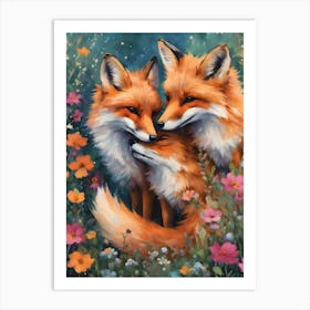 The Fox Family in Summer Art Print