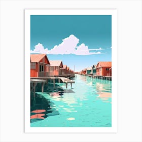 Maldives, Flat Illustration 1 Art Print