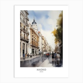 Madrid 3 Watercolour Travel Poster Art Print