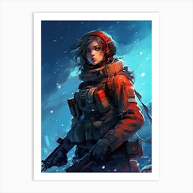 Soldier In The Snow 3 Art Print