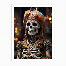 Day Of The Dead Skeleton 3 Art Print