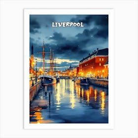 Liverpool Travel Retro Vintage V 02 Art Print