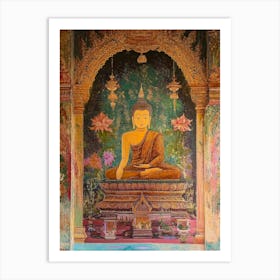 Painting In A Buddhist Temple Near Chiang Mai Art Print