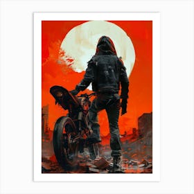 Man On A Motorcycle Art Print