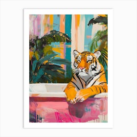 Tiger In A Bathtub Art Print