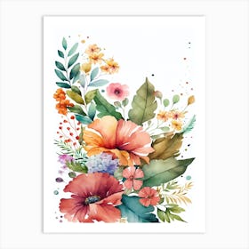 Watercolor Flowers 3 Art Print