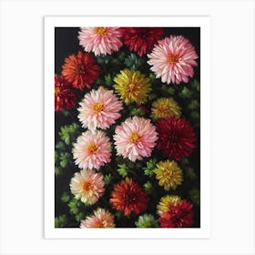 Chrysanthemums Still Life Oil Painting Flower Art Print