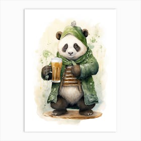 Panda Art Brewing Watercolour 3 Art Print