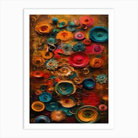 Abstract Of Colorful Circles Art Print