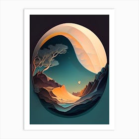 Moonbeam Comic Space Space Art Print