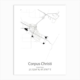 Corpus Christi,United States Minimalist Map 1 Art Print