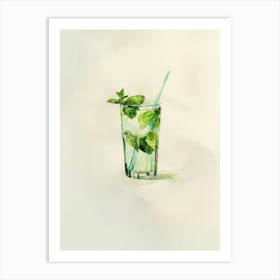 Minimalist Cocktail Mojito Art Print