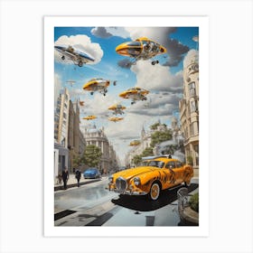 'Flying Taxis' Art Print