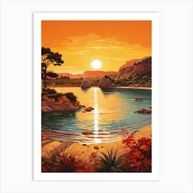 A Painting Of Cala Tarida Ibiza Spain 2 Art Print