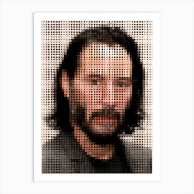 Keanu Reeve In Style Dots Art Print