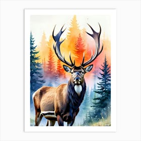 Deer In The Forest 3 Art Print