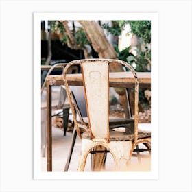 Metal Vintage Chair on a Terrace // Ibiza Travel Photography Art Print