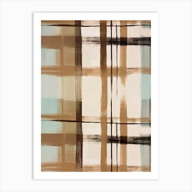 Brown Tones Plaid Pattern 3 Art Print