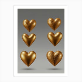 Golden Hearts 2 Art Print