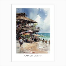 Playa Del Carmen Watercolor 3travel Poster Art Print