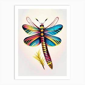 Banded Pennant Dragonfly Tattoo 2 Art Print