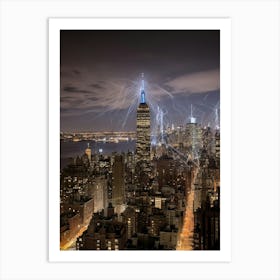 Lightning In New York City 1 Art Print