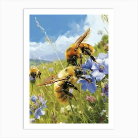 Carpenter Bee Storybook Illustration 21 Art Print